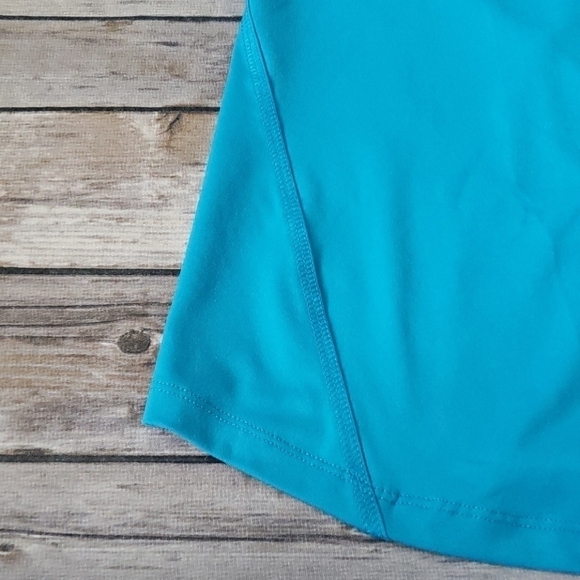Cato turquoise cap sleeve mesh insert top - Picture 8 of 9